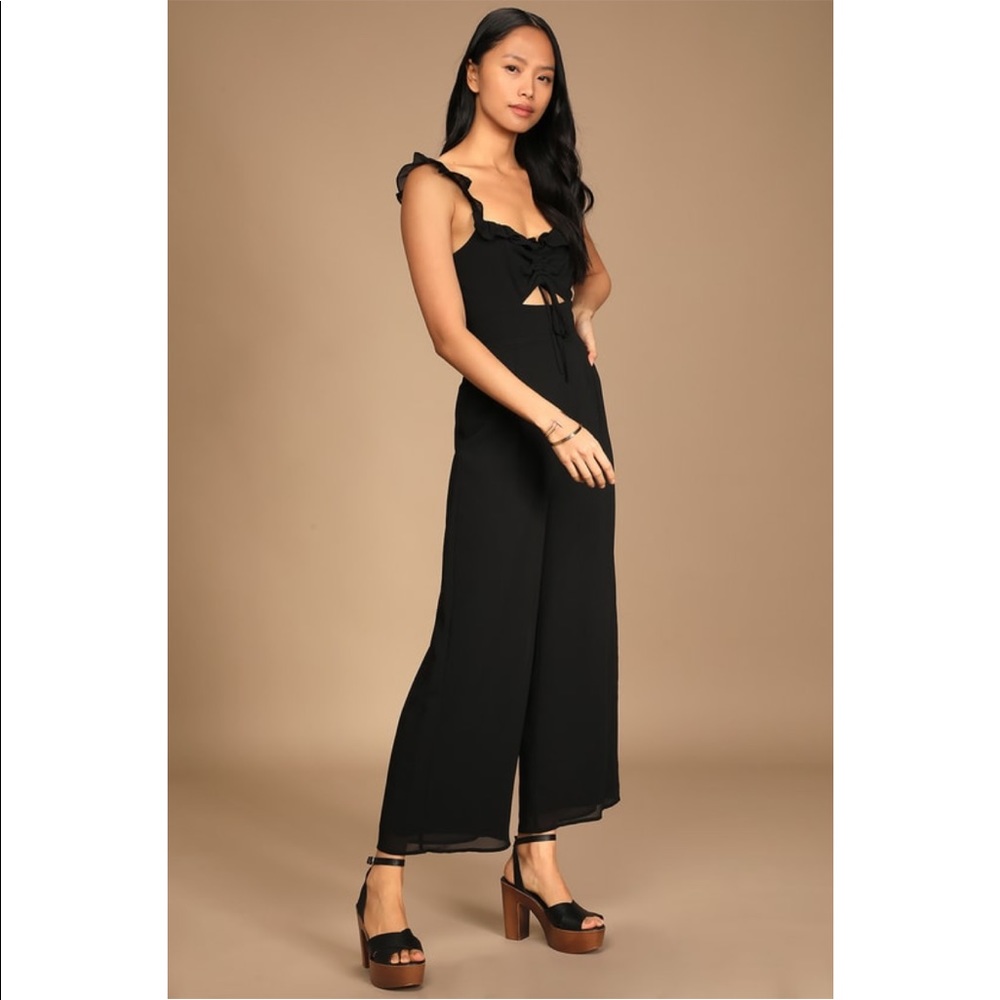 Black ruffled jumpsuit- NWT